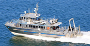 Portside view of the R/V Manta underway during sea trials